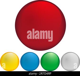 Set of Blank Glossy Buttons In Different Colors Stock Vector