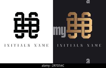 Luxury Initial CB or BC Monogram Text Letter Logo Design Stock Vector