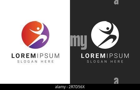 Sports Life Coaching Logo Design Running Throwing Human Abstract Icon Human Shape Stock Vector