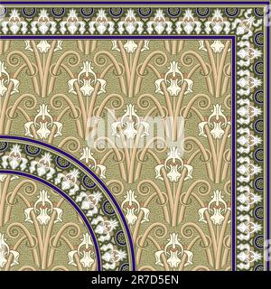 A perfect, high quality and detail, classic seamless pattern with a repetitive frame, with both squared and round version. Stock Vector