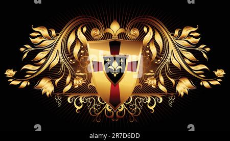 ornamental shield, this illustration may be useful as designer work Stock Vector