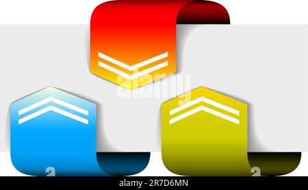 Set of colorful arrows pointing at the item Stock Vector