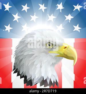 A background featuring American eagle and stars and stripes background Stock Vector