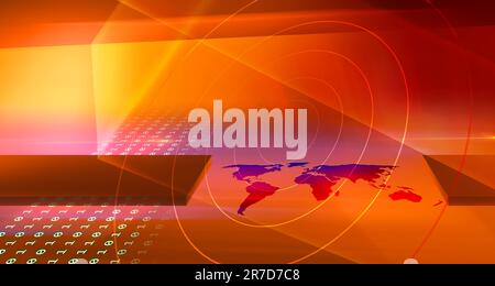 World news background with digital binary codes. 3d illustration Stock Photo