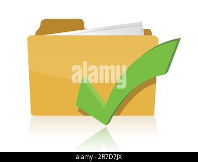Yellow computer folder on white background. Isolated 3d image Stock Vector