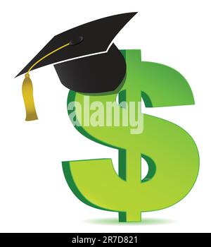 Education and dollar sign Stock Vector