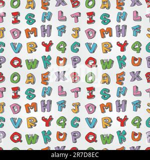 monster letters seamless pattern Stock Vector