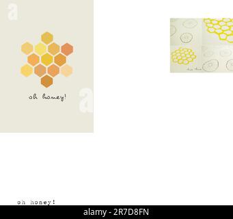 Illustration of honeycomb of different colour tonal variations. Stock Vector