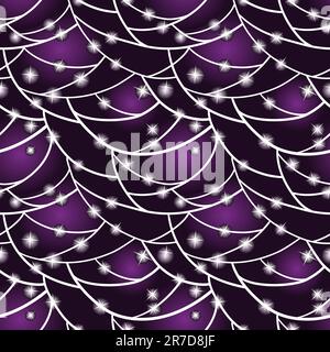 vector seamless christmas background with decoration and stars, 4 clipping masks Stock Vector