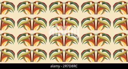 Seamless abstract wallpaper background pattern of a tropical parrot head Stock Vector