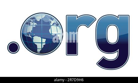 Dot ORG Domain Name Address illustration isolated over a white background Stock Vector