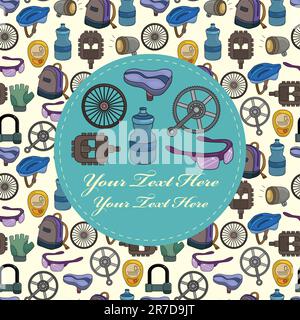cartoon bicycle equipment seamless pattern Stock Vector
