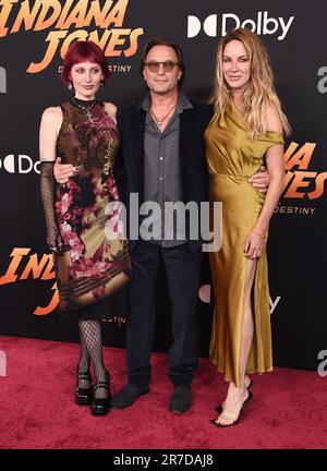 Hollywood, USA. 14th June, 2023. Thomas Kretschmann, Brittany Rice and Stella Kretschmann arriving at Lucasfilm's' Indiana Jones and the Dial of Destiny' U.S. premiere held at the Dolby Theatre on June 14, 2023 in Hollywood, Ca. © Lisa OConnor/AFF-USA.com Credit: AFF/Alamy Live News Stock Photo