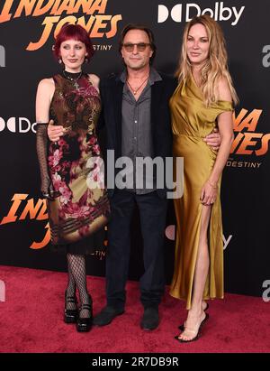 Hollywood, USA. 14th June, 2023. Thomas Kretschmann, Brittany Rice and Stella Kretschmann arriving at Lucasfilm's' Indiana Jones and the Dial of Destiny' U.S. premiere held at the Dolby Theatre on June 14, 2023 in Hollywood, Ca. © Lisa OConnor/AFF-USA.com Credit: AFF/Alamy Live News Stock Photo