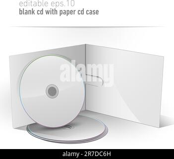 Blank CD DVD in paper case | editable eps. 10 vector Stock Vector