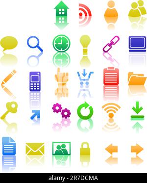 a set of 28 user interface icons for web site Stock Vector