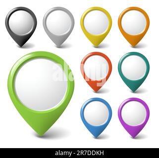 Set of round 3D pointers with place for your content - check my portfolio for more Stock Vector