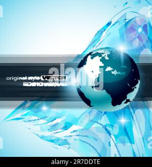 Hitech Abstract Business Background with Abstract Glowing motive to use for corporate presentation flyers or posters. Stock Vector