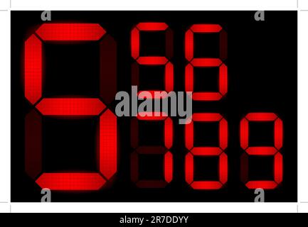 Set of digital numbers - check my portfolio for other numbers from the set Stock Vector