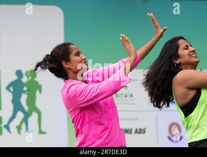 May 1 , 2023 , kochi , India- Dancer performs Indian zumba during a event in outdoor Stock Photo