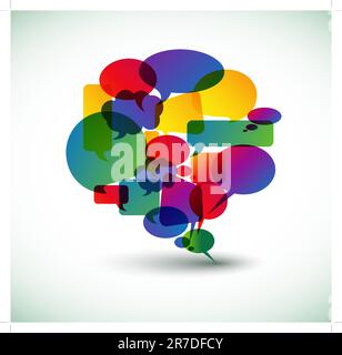 Big speech bubble made from colorful small bubbles Stock Vector