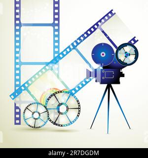 Film frames with colored circles Stock Vector