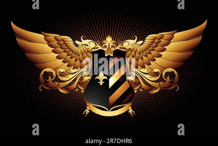 ornamental shield, this illustration may be useful as designer work Stock Vector