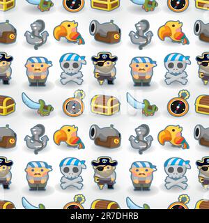 seamless pirate pattern Stock Vector
