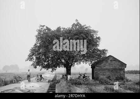 Black and white countryside Stock Photo - Alamy