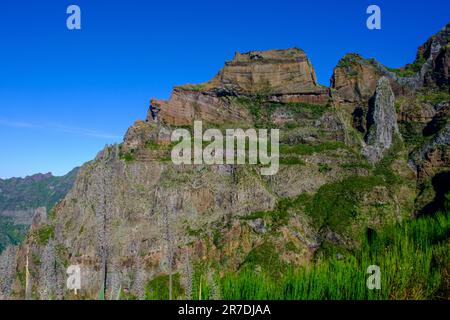 Path between Pico de Areeiro and Pico Ruvio, Madeira, Portugal Stock Photo