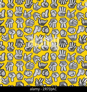 Cartoon Hands seamless pattern Stock Vector