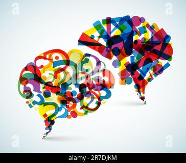 Questions and Answers - abstract illustration made from question and exclamation mark Stock Vector
