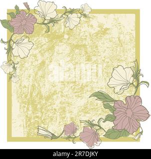 Vector vintage frame with flowers - orchid (from my big 'Frame collection') Stock Vector