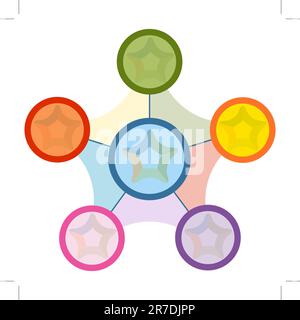 An image of a star shaped business chart. Stock Vector