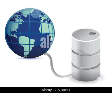 oil dependency illustration concept over white Stock Vector