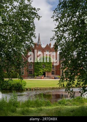 Madresfield Court, a Tudor moated country house with Victorian additions, Malvern, Worcestershire, UK Stock Photo