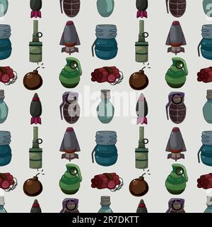 cartoon bomb seamless pattern Stock Vector