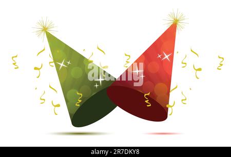 party hats illustration design isolated over a white background Stock Vector