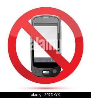 No cell phone sign illustration design isolated over a white background Stock Vector