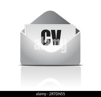 Curriculum vitae (resume) opened envelope concept Stock Vector