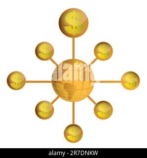 Global wealth illustration design over a white background Stock Vector