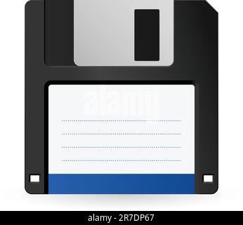 Magnetic floppy disc icon for computer data storage Stock Vector