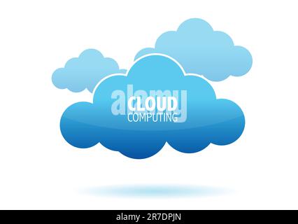 Cloud computing concept illustration design isolated over a white background Stock Vector