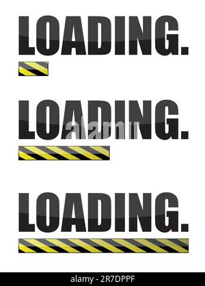 Loading internet website bars isolated over a white background Stock Vector