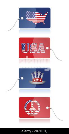 Us icon tags isolated over a white background Stock Vector