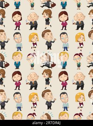 seamless cartoon office worker pattern Stock Vector Image & Art - Alamy