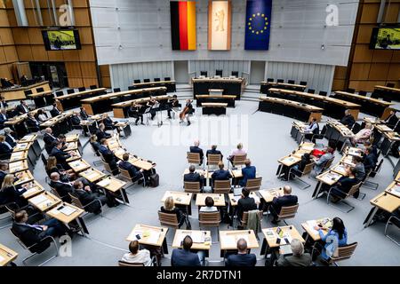 Berlin, Germany. 15th June, 2023. View of the plenary hall during the commemoration of the 1953 popular uprising in the plenary session of the Berlin House of Representatives. Credit: Fabian Sommer/dpa/Alamy Live News Stock Photo