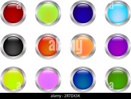 colorful buttons - vector Stock Vector