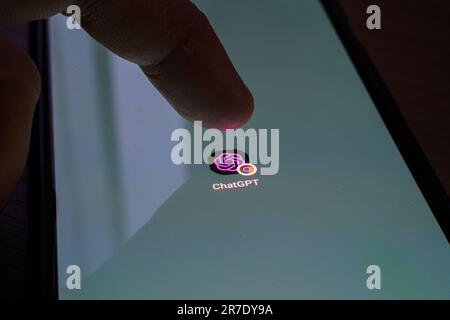 ChatGPT OpenAI logo on smartphone Stock Photo