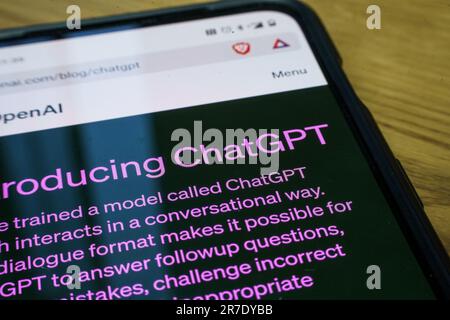 AI Chatbot ChatGPT on smartphone Stock Photo